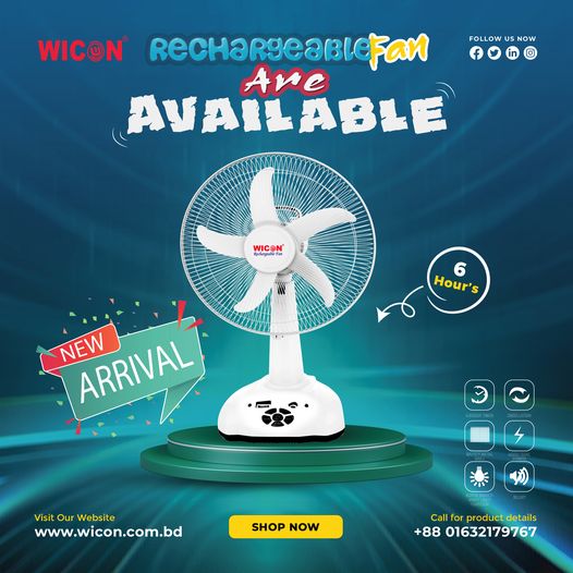 New Wicon Rechargeable Fan